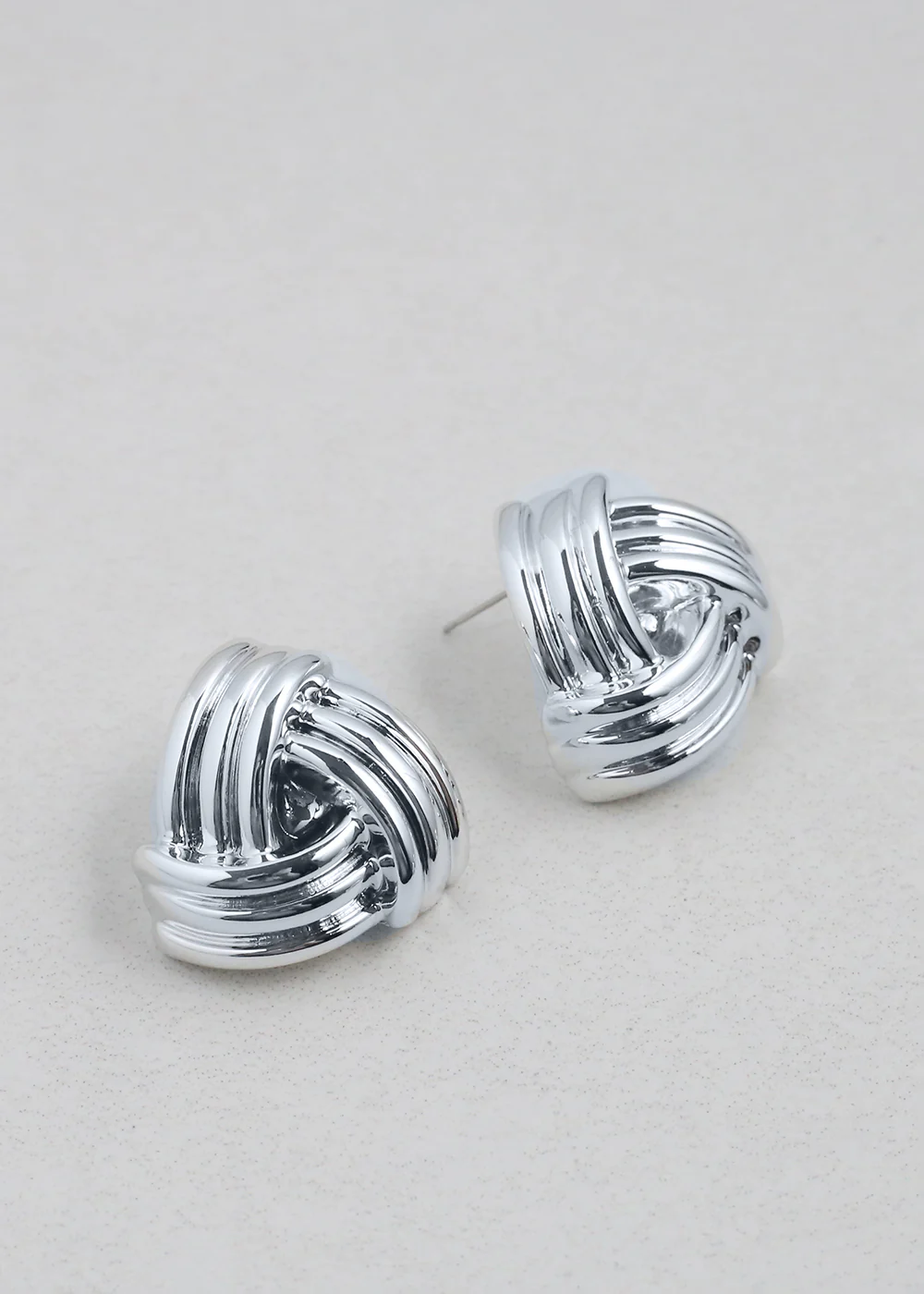 Chunky Triangular Knot Earrings - Image 3
