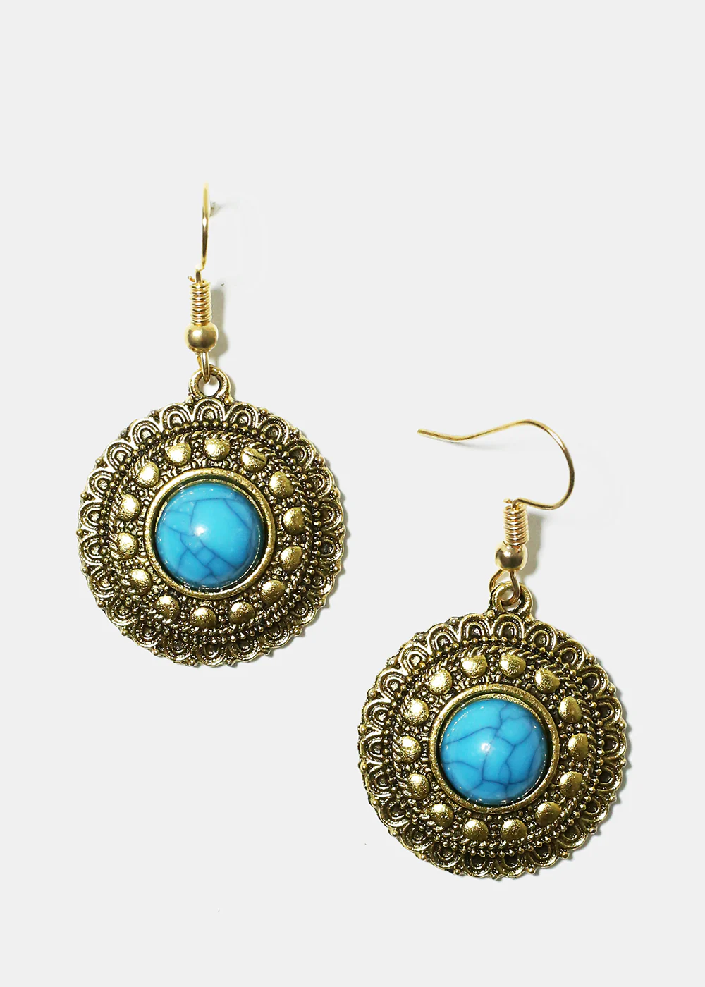 Circle Turquoise Earrings - Image 2