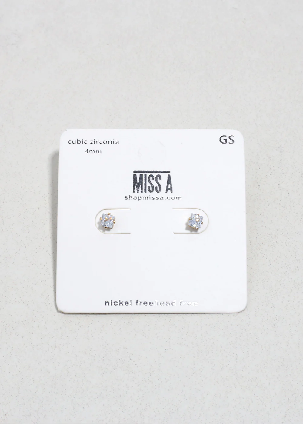 Classic 4mm Cubic Zirconia Studs - Gold