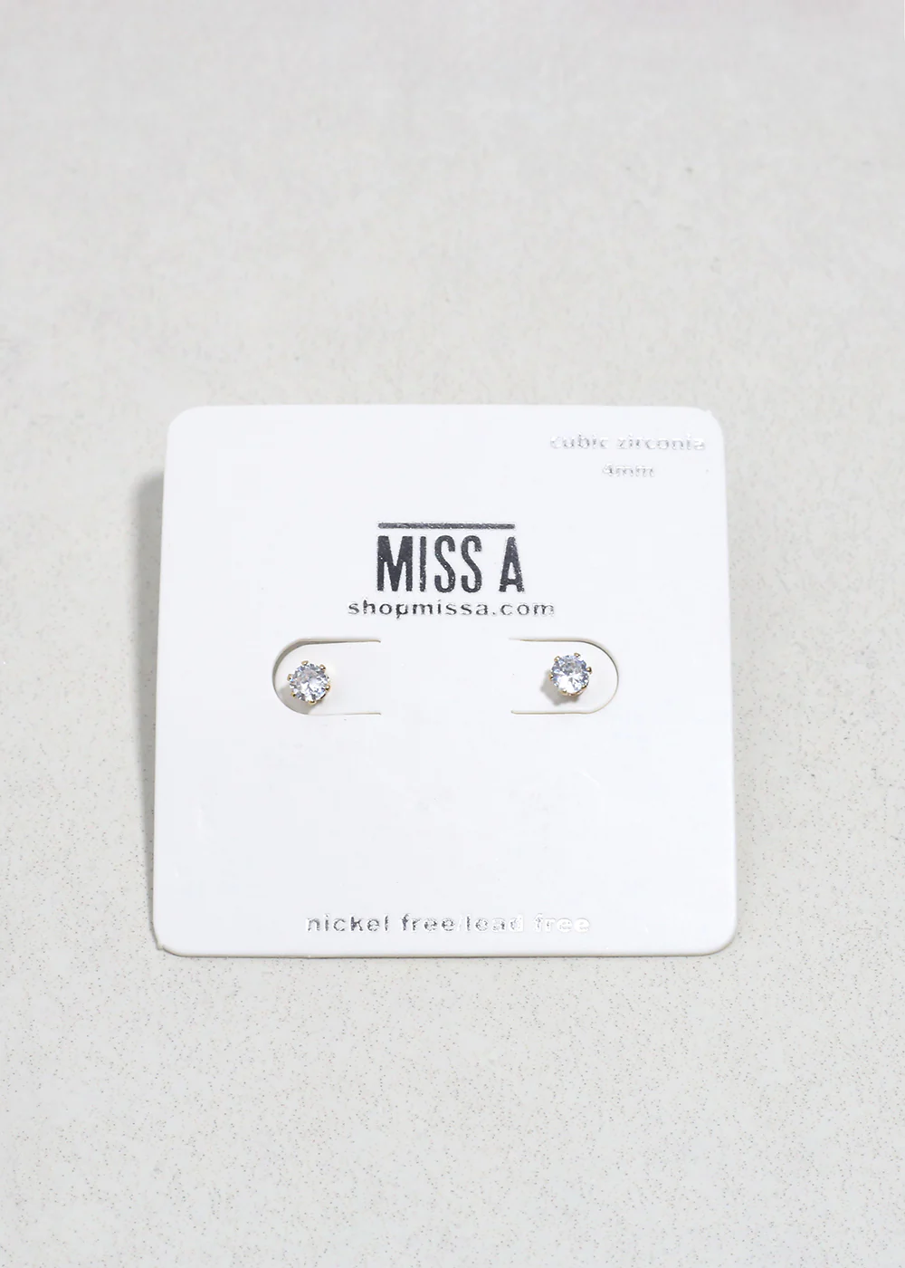 Classic Cubic Zirconia Stud Earrings - Gold - Image 2