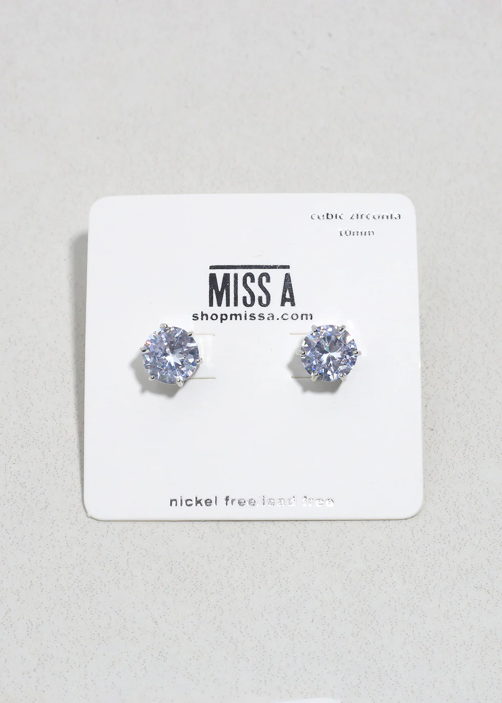 Classic Cubic Zirconia Stud Earrings - Silver