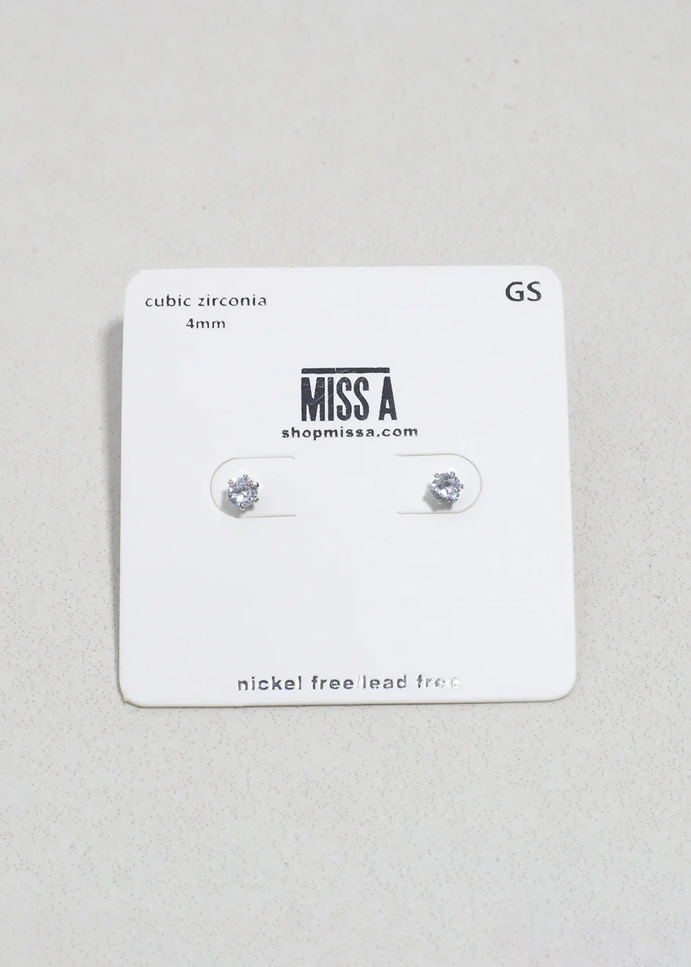 Classic Cubic Zirconia Stud Earrings - Silver - Image 3