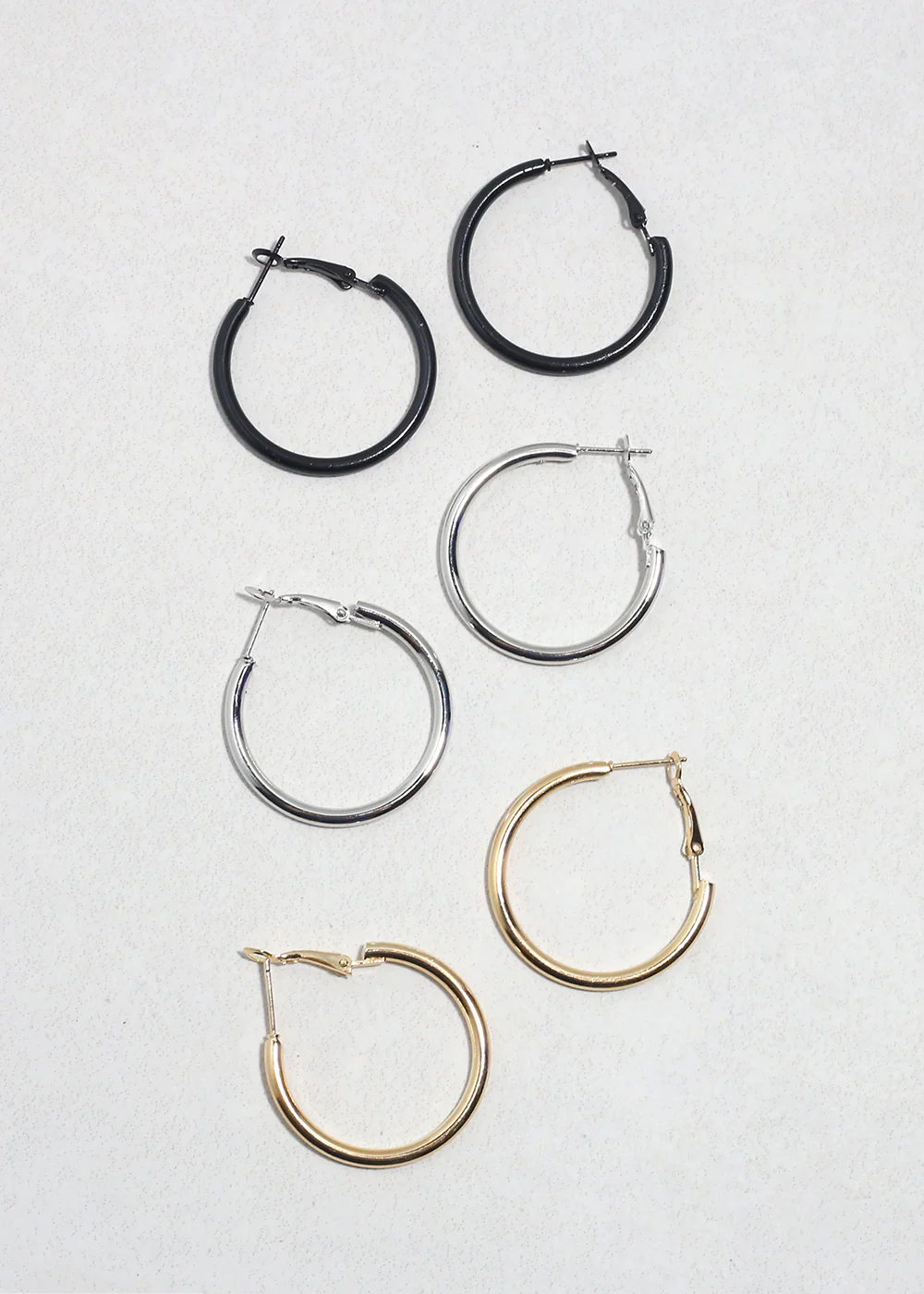 Classic Hoop Earring Set - 3 Pairs - Image 2