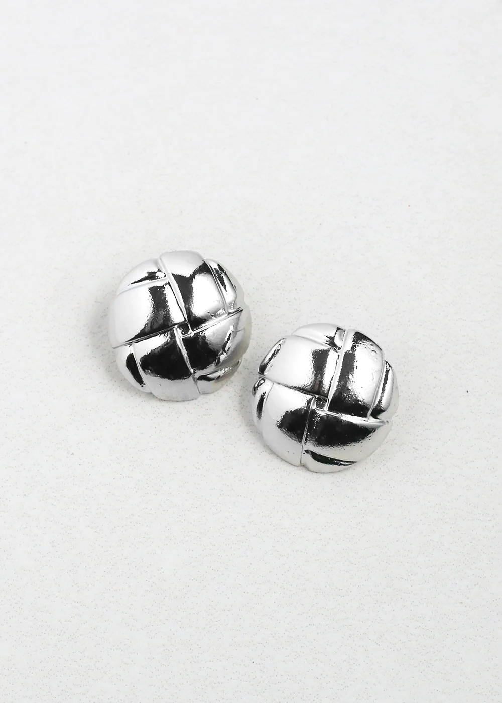 Classic Quilted Button Earrings