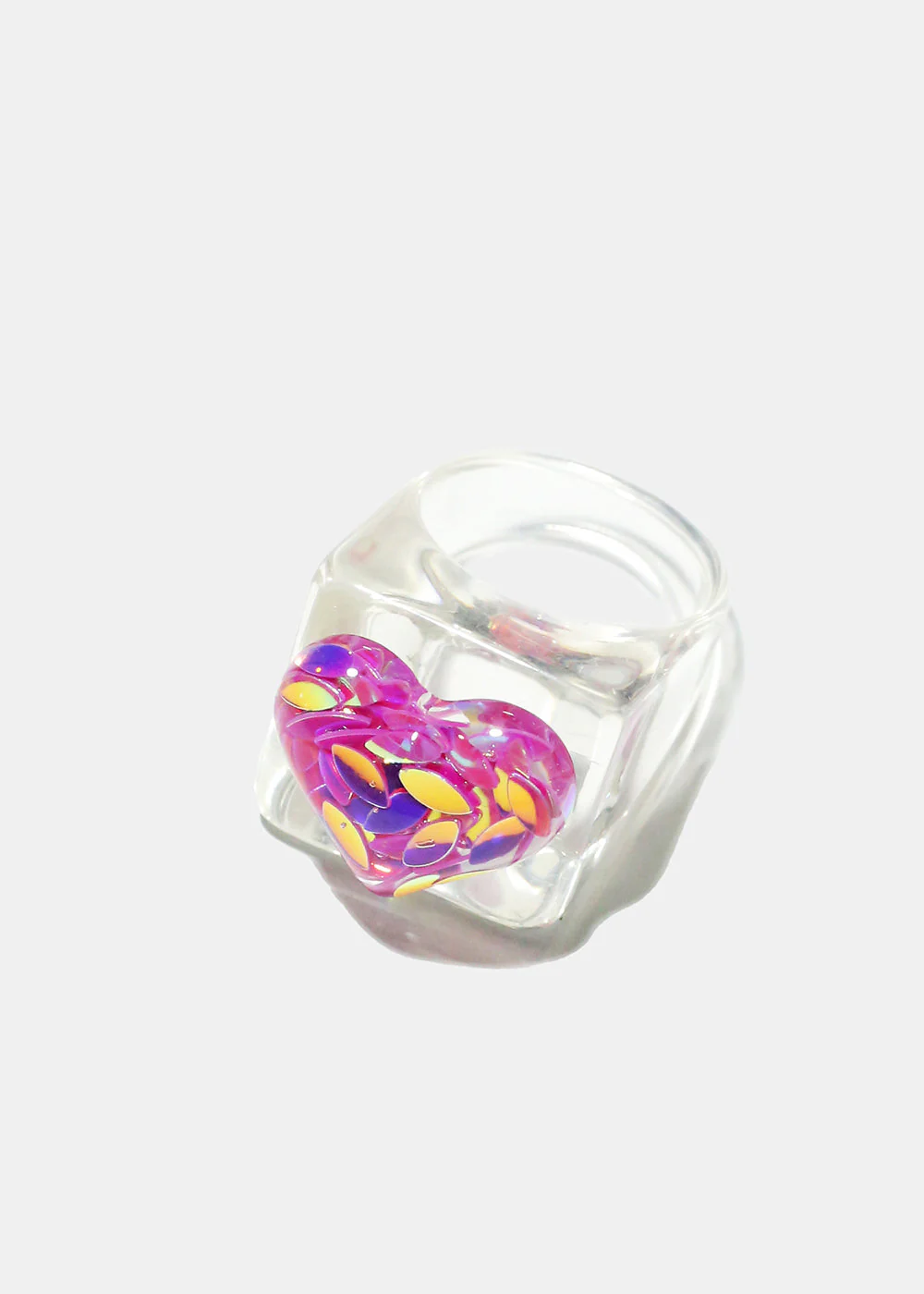 Clear Ring with Heart - Image 2