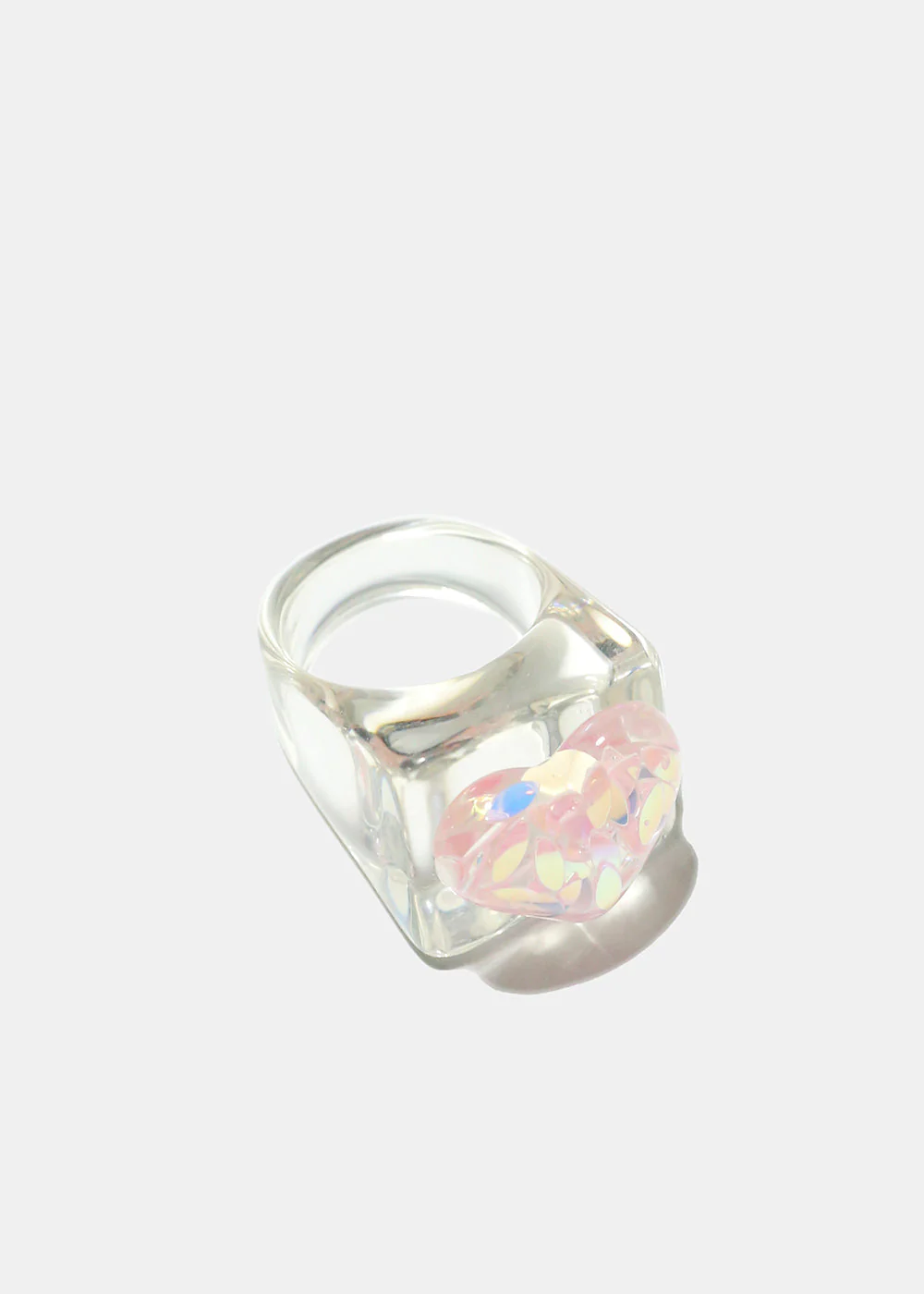Clear Ring with Heart - Image 3