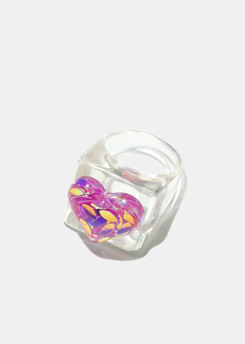 Clear Ring with Heart - Image 5
