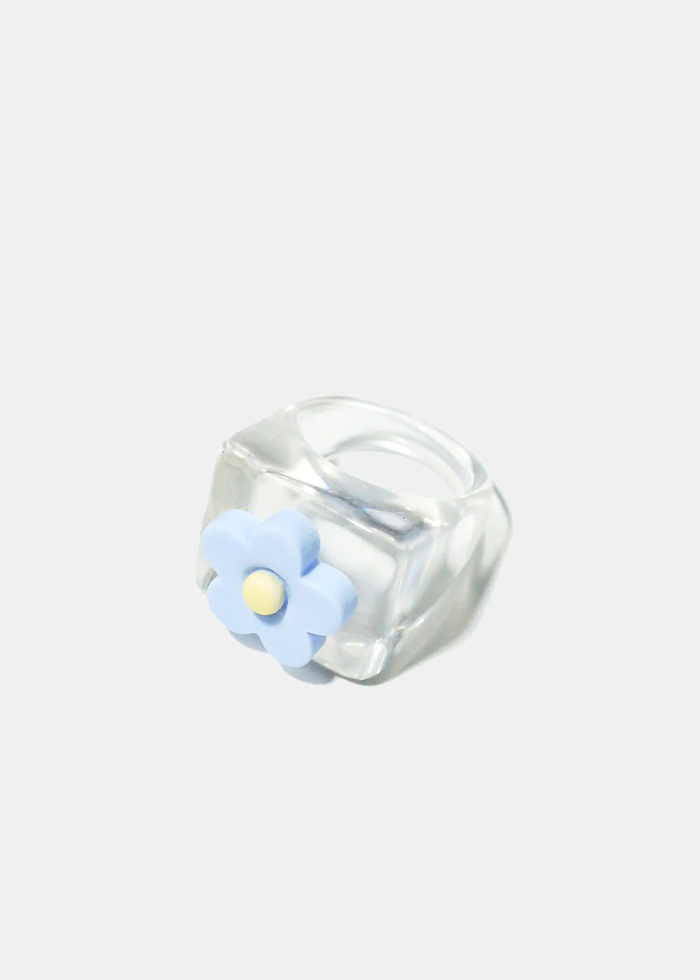 Clear with Flower Squared Ring - Image 4