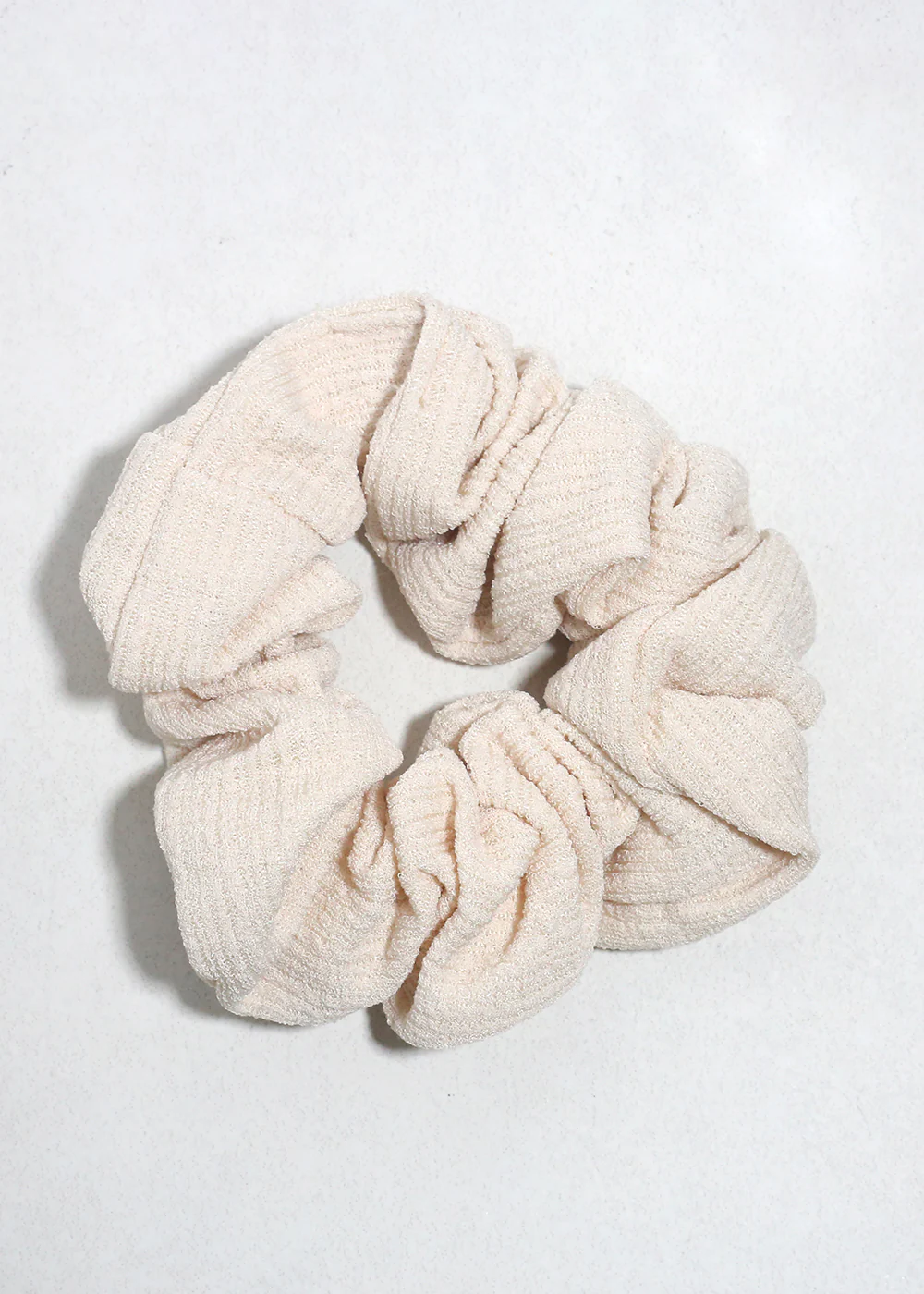 Cloud Cream Textured Oversized Hair Scrunchie