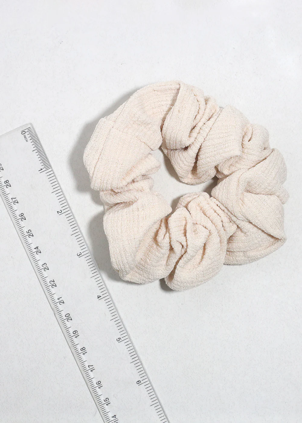 Cloud Cream Textured Oversized Hair Scrunchie - Image 2