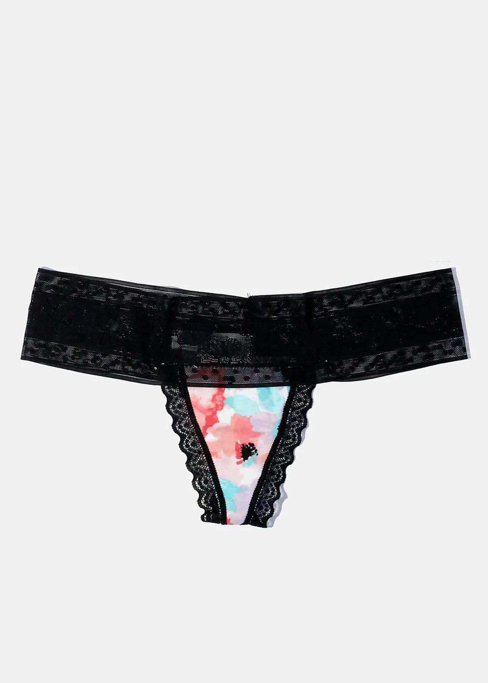 Color Floral Lace Thong