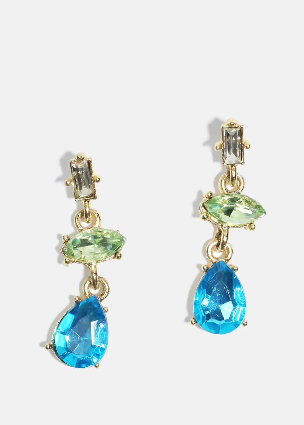 Colorful Gemstone Dangle Earrings - Image 2