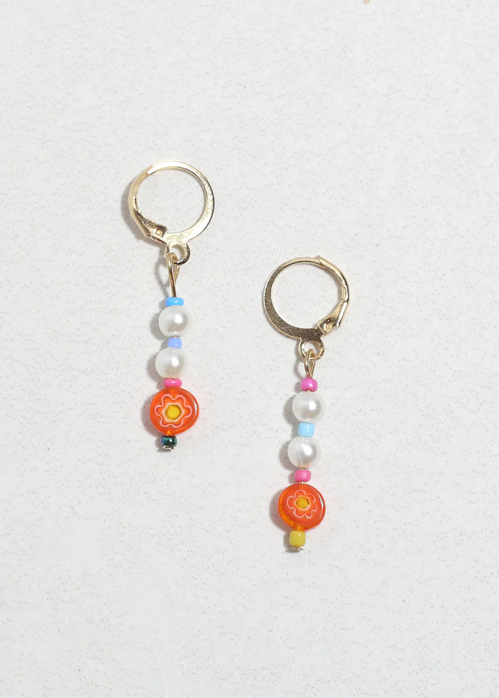 Colorful Pearl & Bead Dangle Earrings