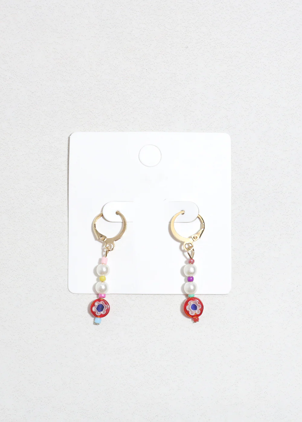 Colorful Pearl & Bead Dangle Earrings - Image 2