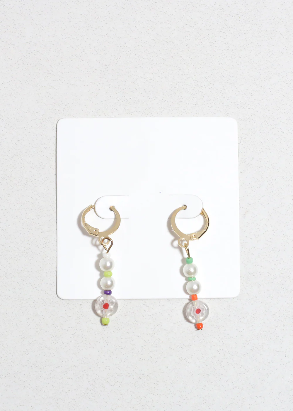 Colorful Pearl & Bead Dangle Earrings - Image 3