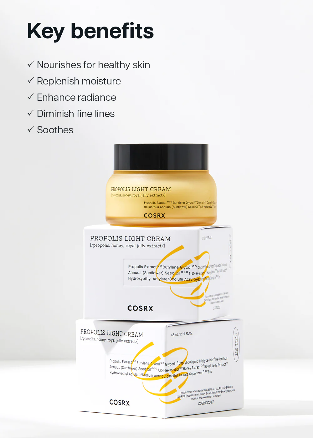 COSRX Full Fit Propolis Light Cream 65ml - Image 4