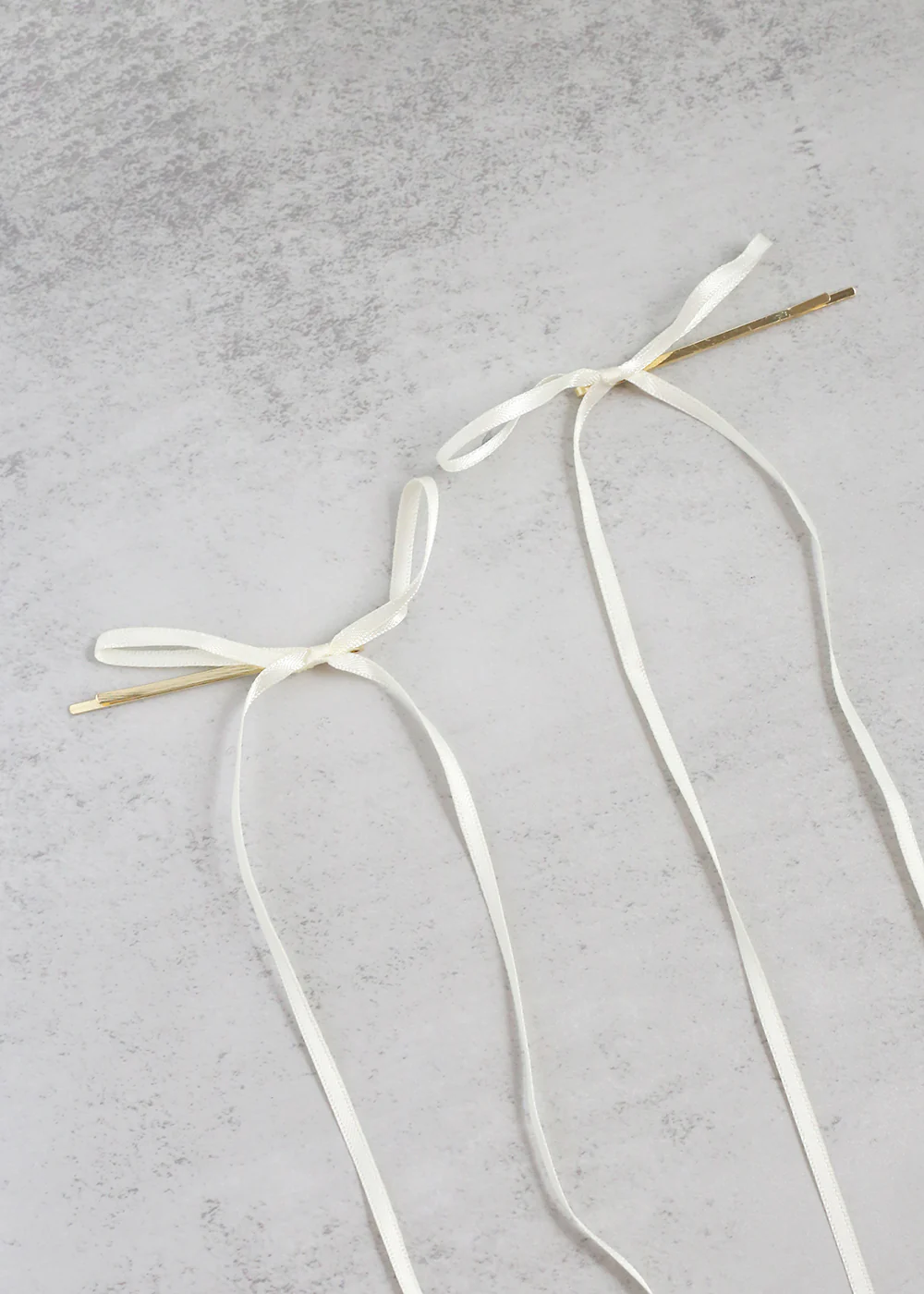 Cute 2 PC Thin Hair Bow Pins - Image 2