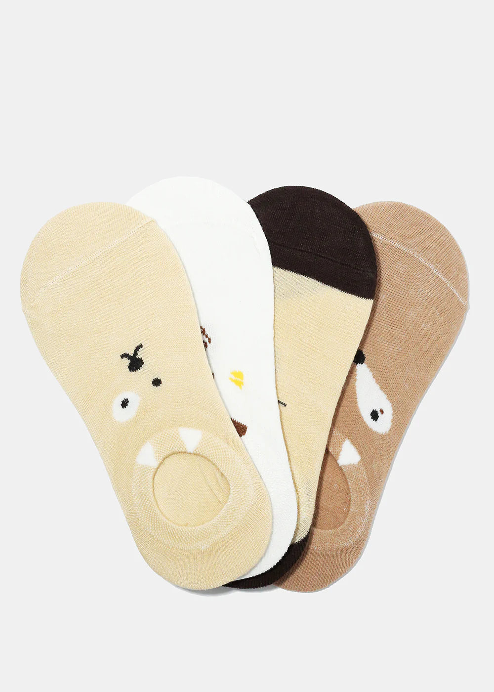 Cute Animal Face No Show Socks