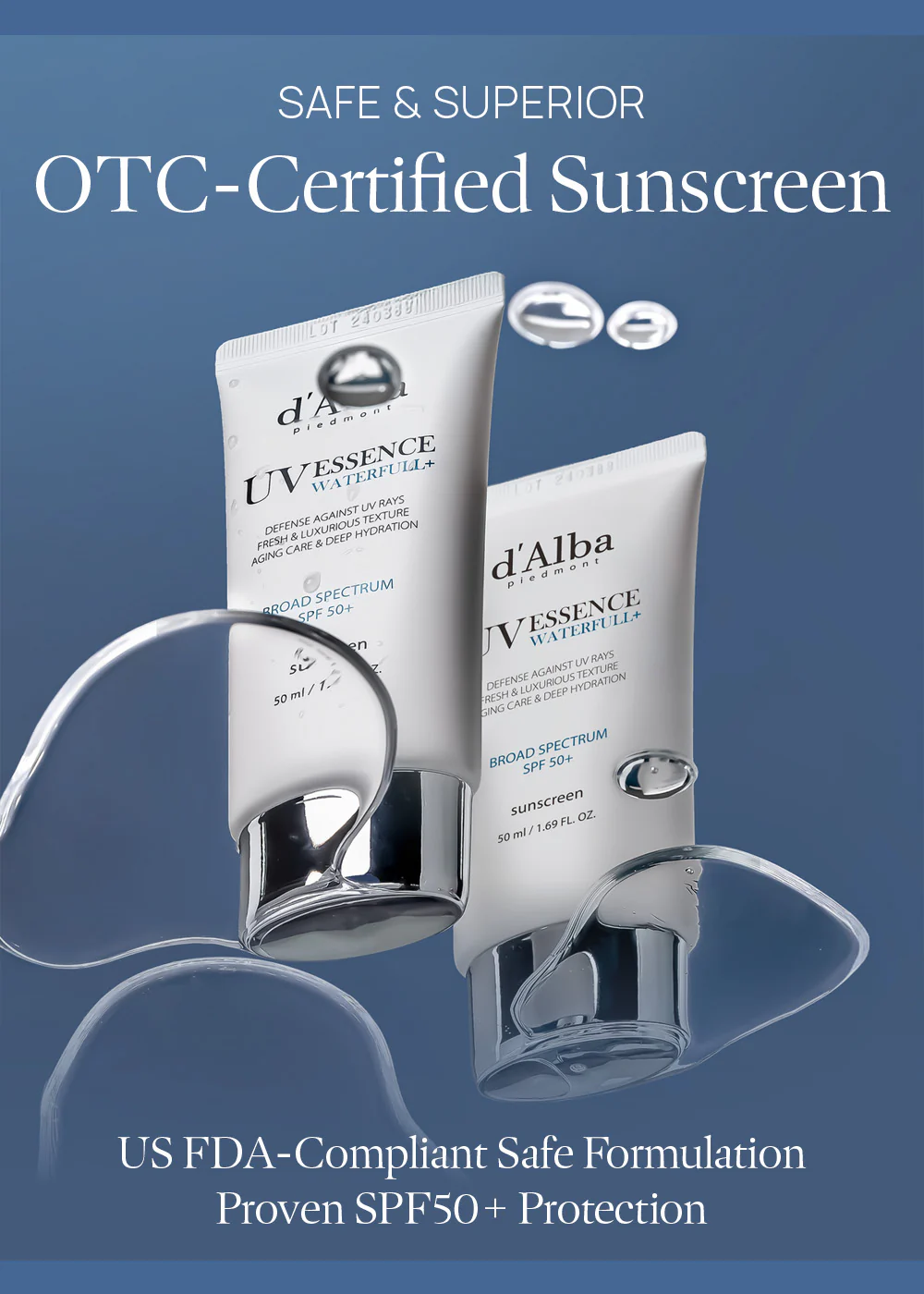 d’Alba Waterfull Essence Sun Cream 50ml - Image 2