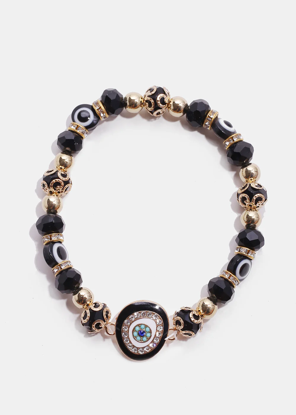 Dark Colored Evil Eye Bead Bracelet - Image 2