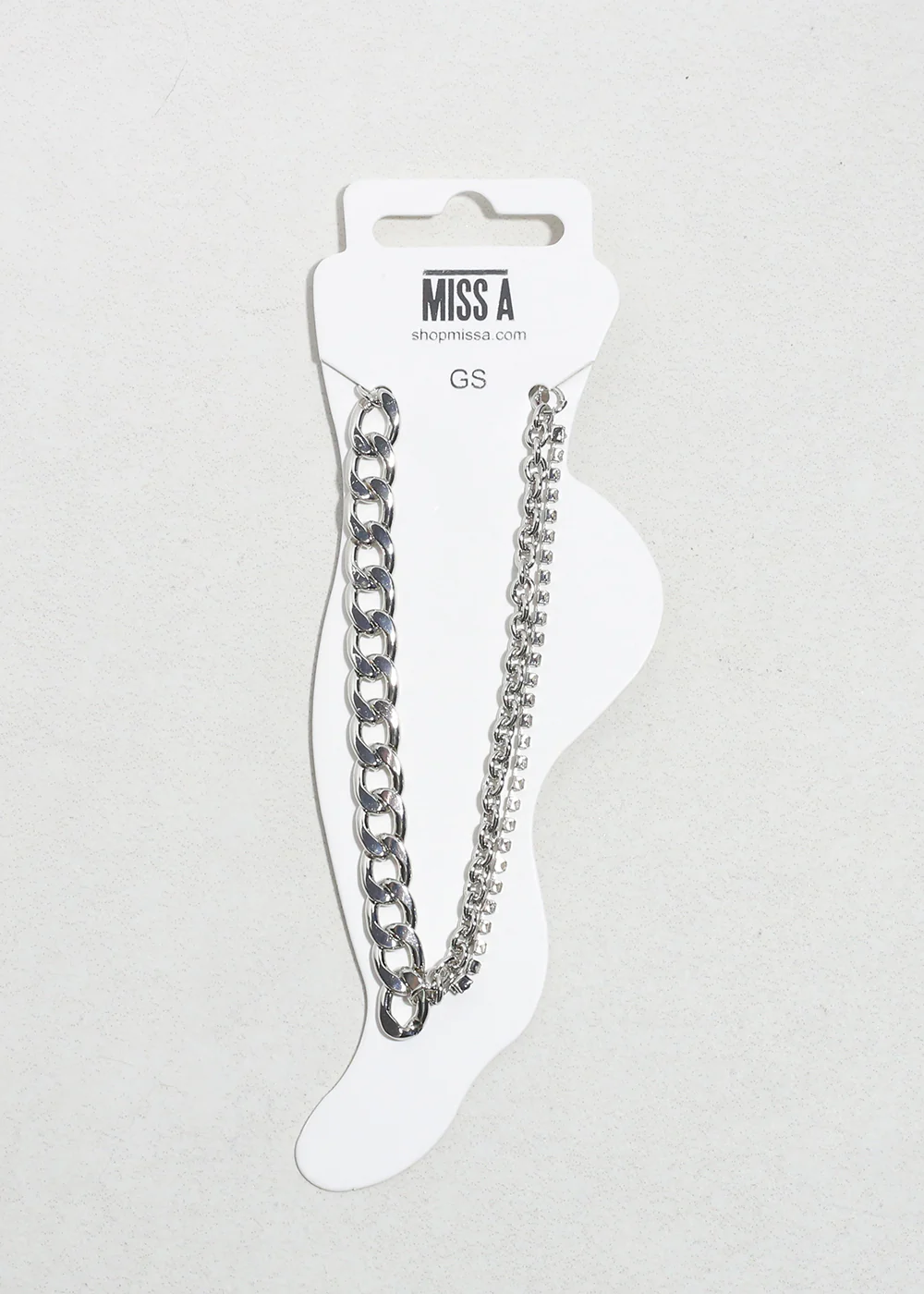 Double Luxe Silver Chain Anklet