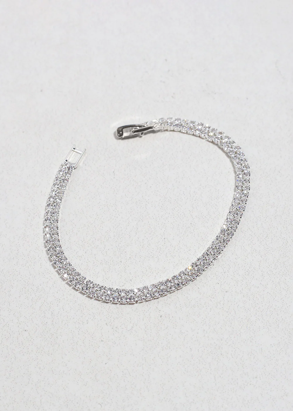 Double Row Rhinestone Tennis Bracelet