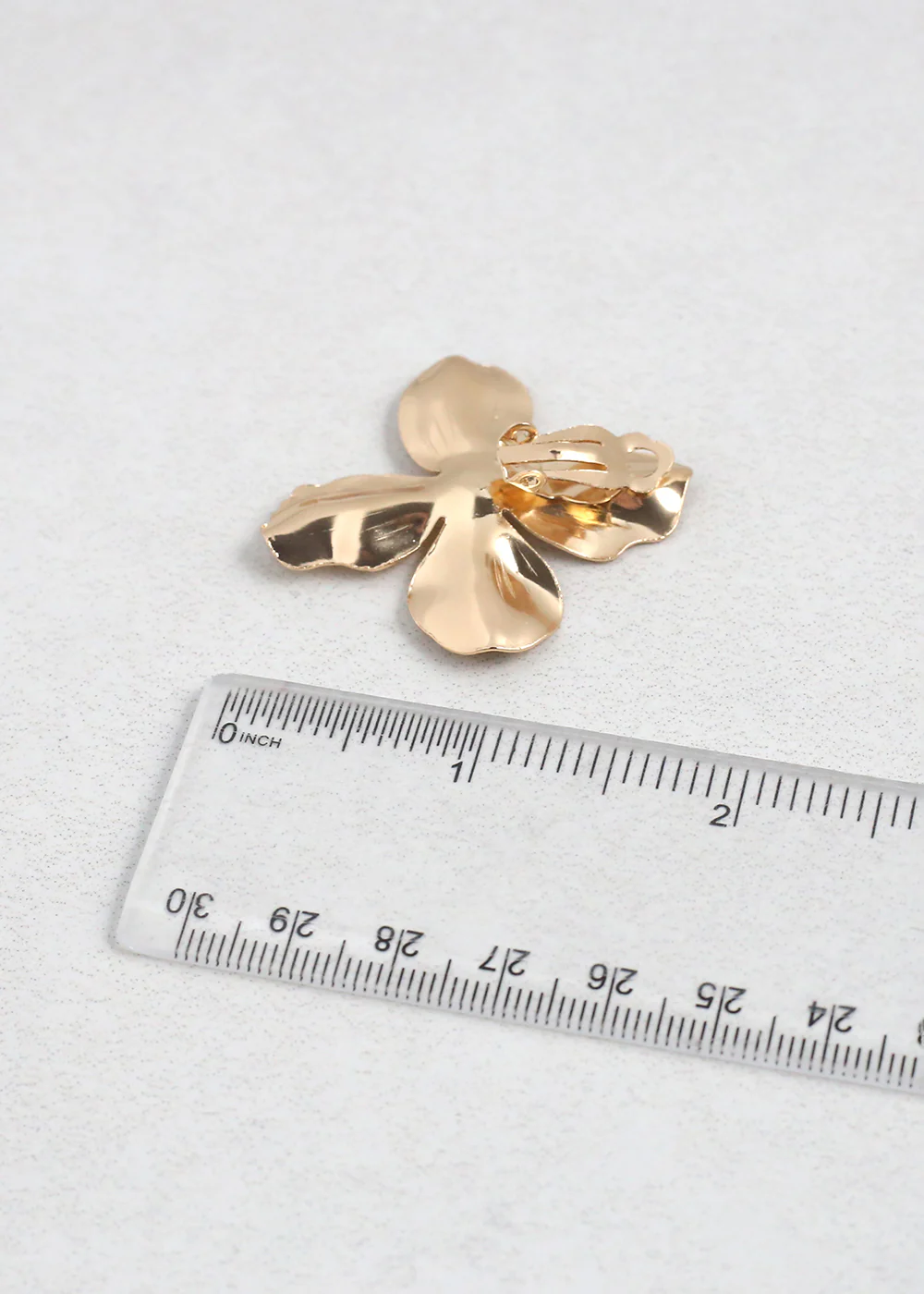 Elegant Floral Clip-On Earrings - Image 4