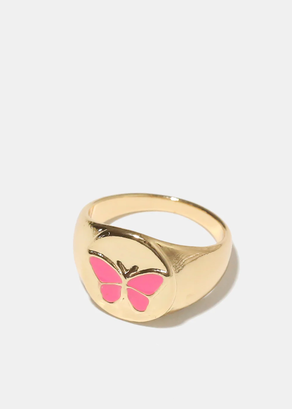 Gold Enamel Butterfly Ring - Image 2