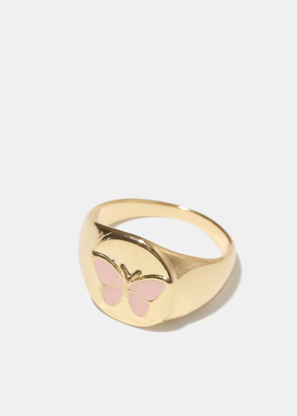 Gold Enamel Butterfly Ring - Image 3