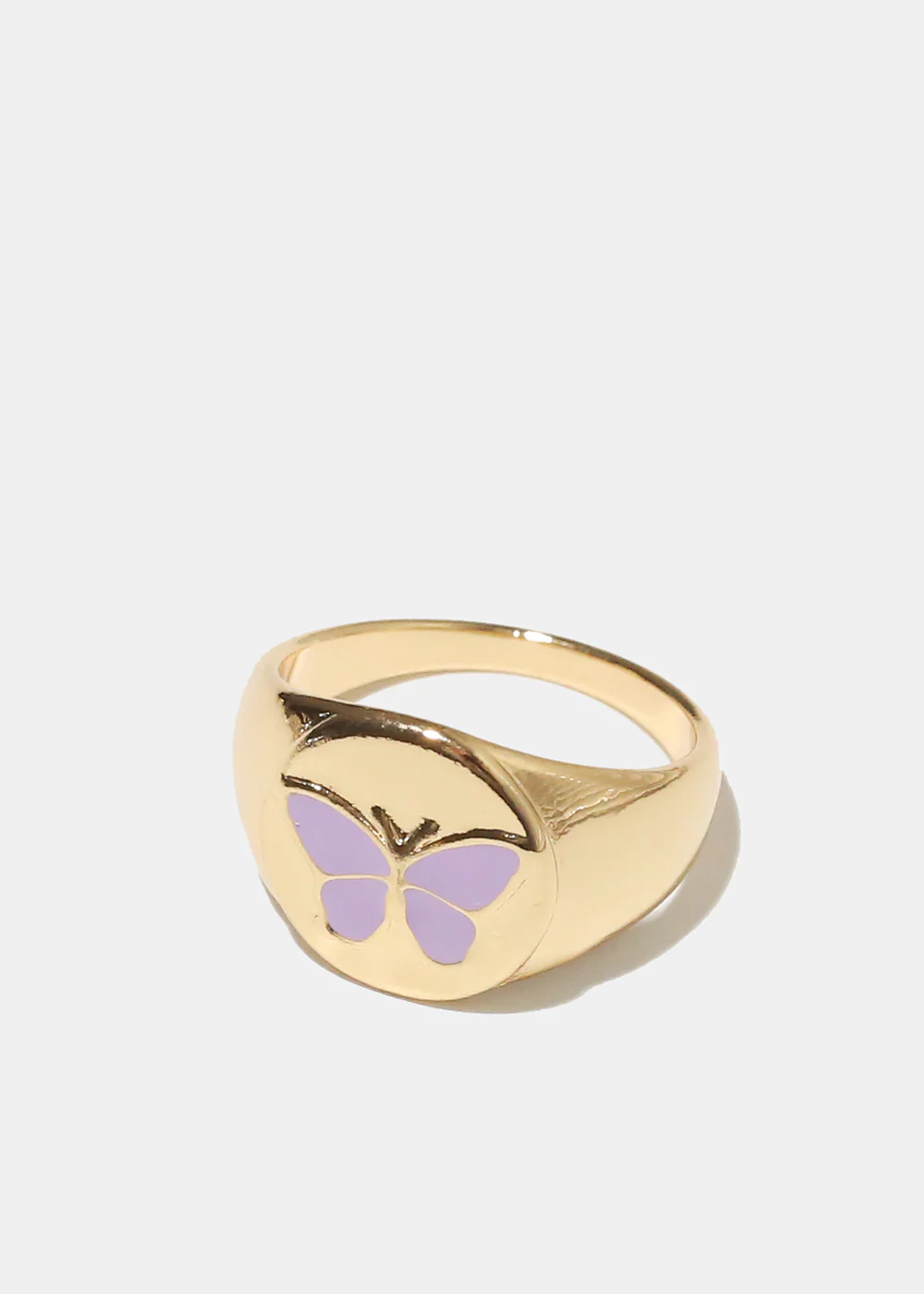 Gold Enamel Butterfly Ring - Image 4