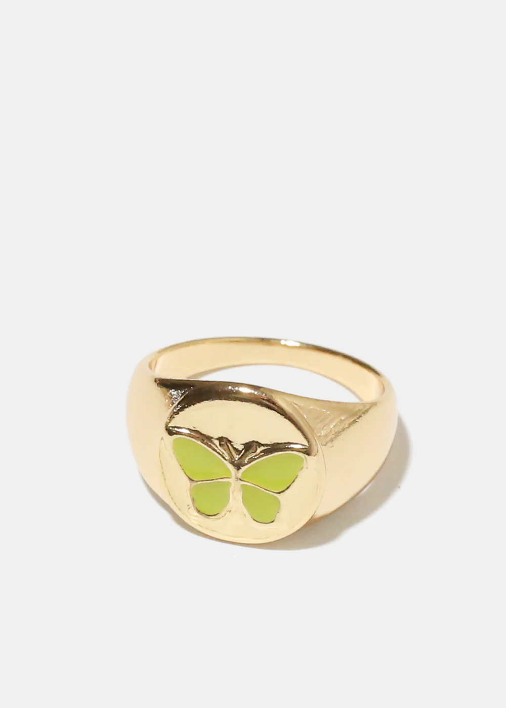 Gold Enamel Butterfly Ring - Image 5