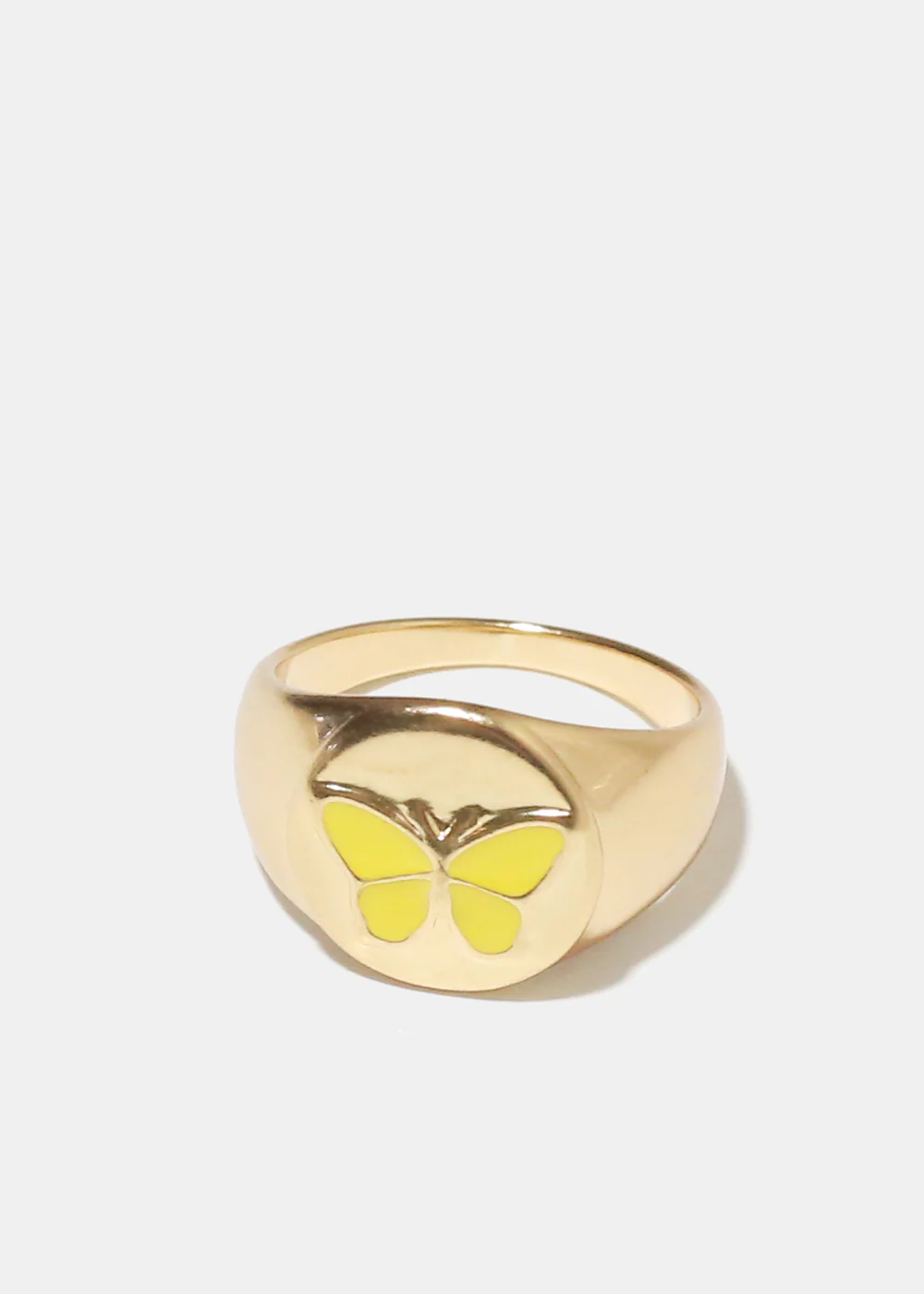 Gold Enamel Butterfly Ring - Image 6