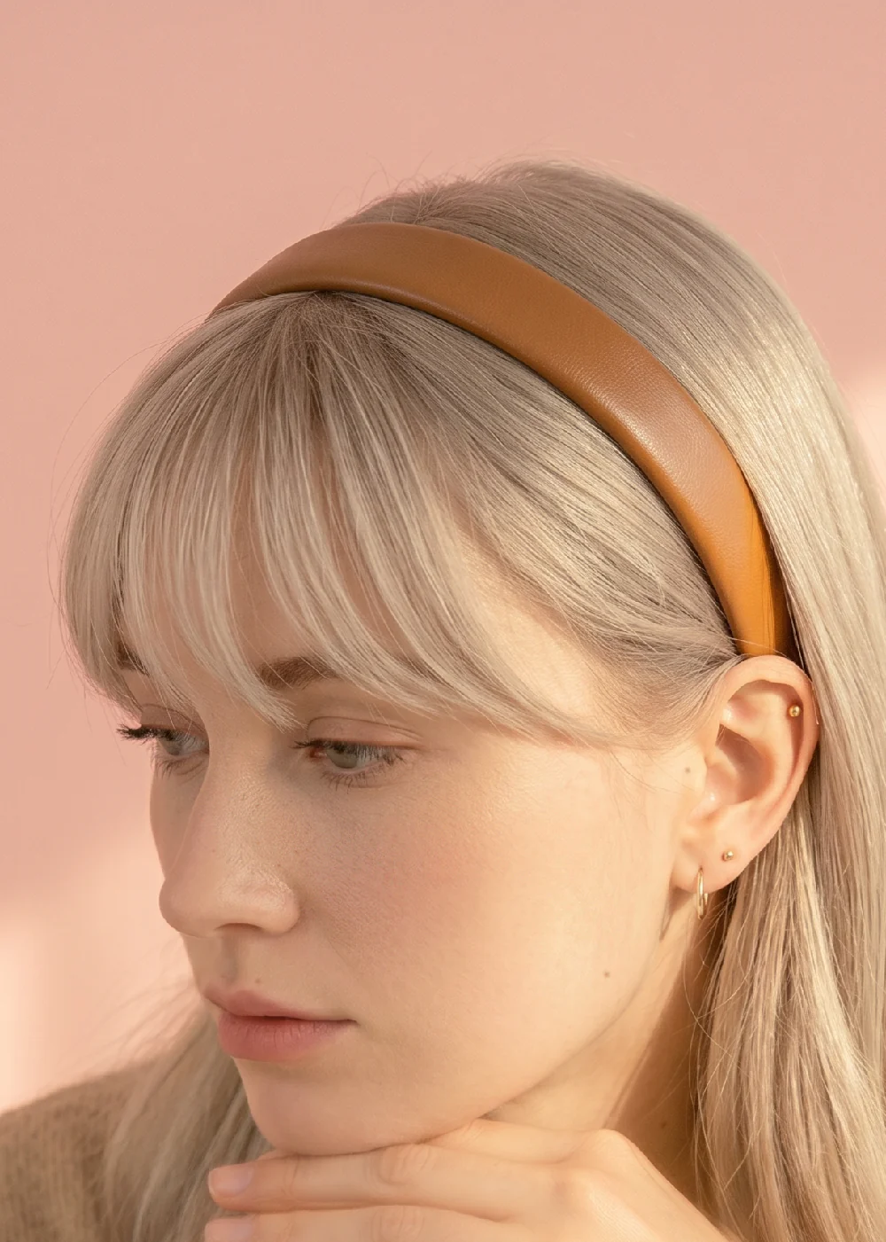 Everyday Faux Leather Padded Headband - Image 5