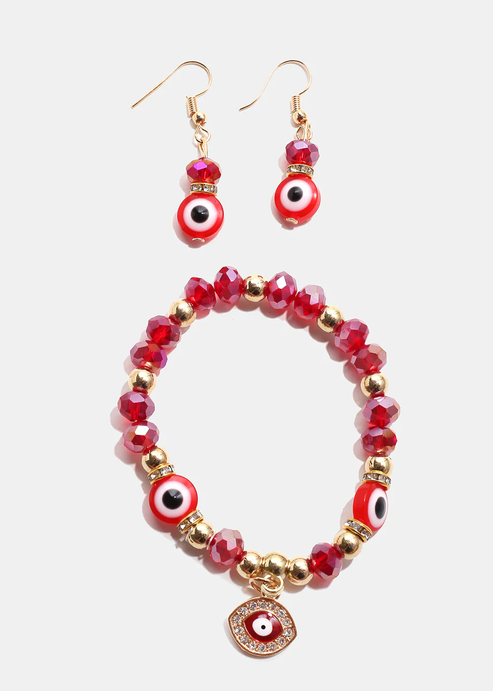 Colorful Evil Eye Bracelet & Earring Set - Image 3