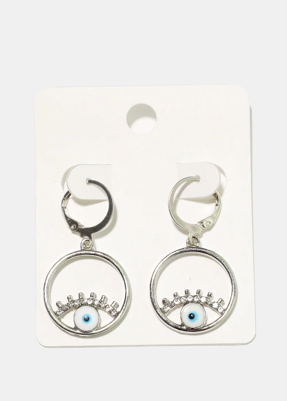Evil Eye Circle Earrings - Image 2