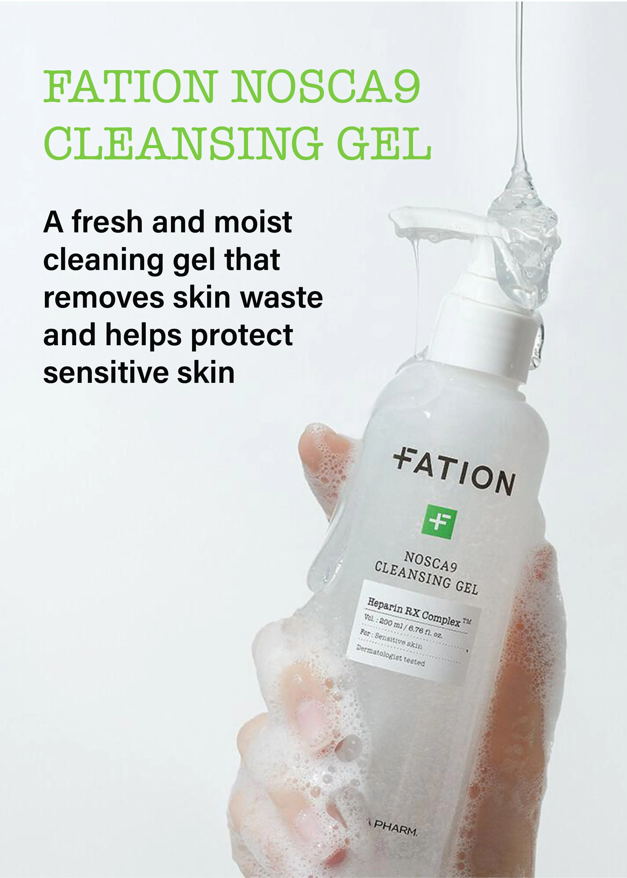 FATION NOSCA9 Cleansing Gel 200ml - Image 2