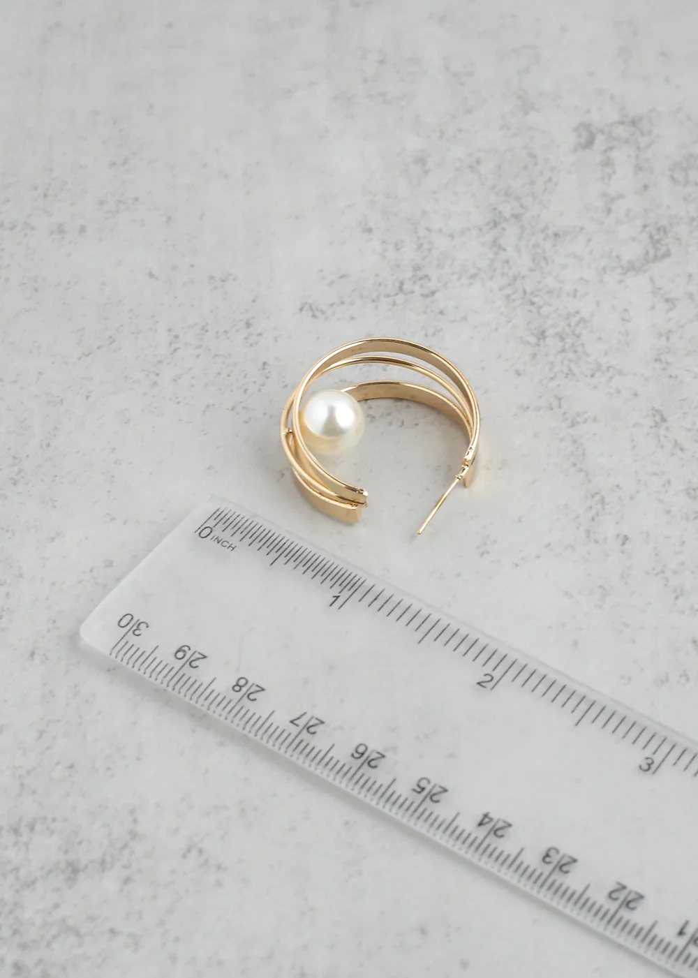 Floating Pearl Hoop Earrings - Image 4