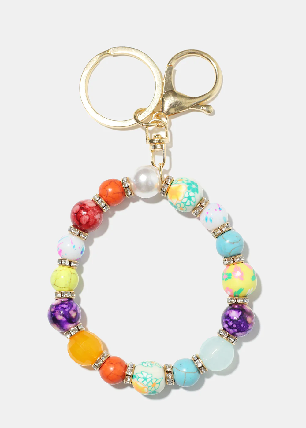 Floral Bead Keychain Bracelet - Image 2