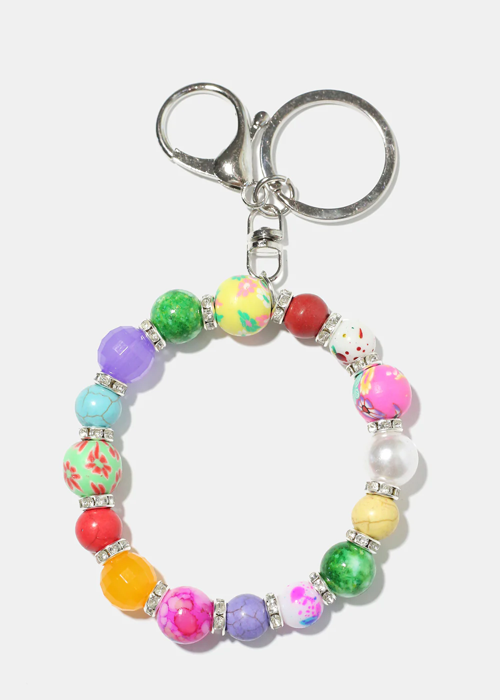 Floral Bead Keychain Bracelet - Image 3