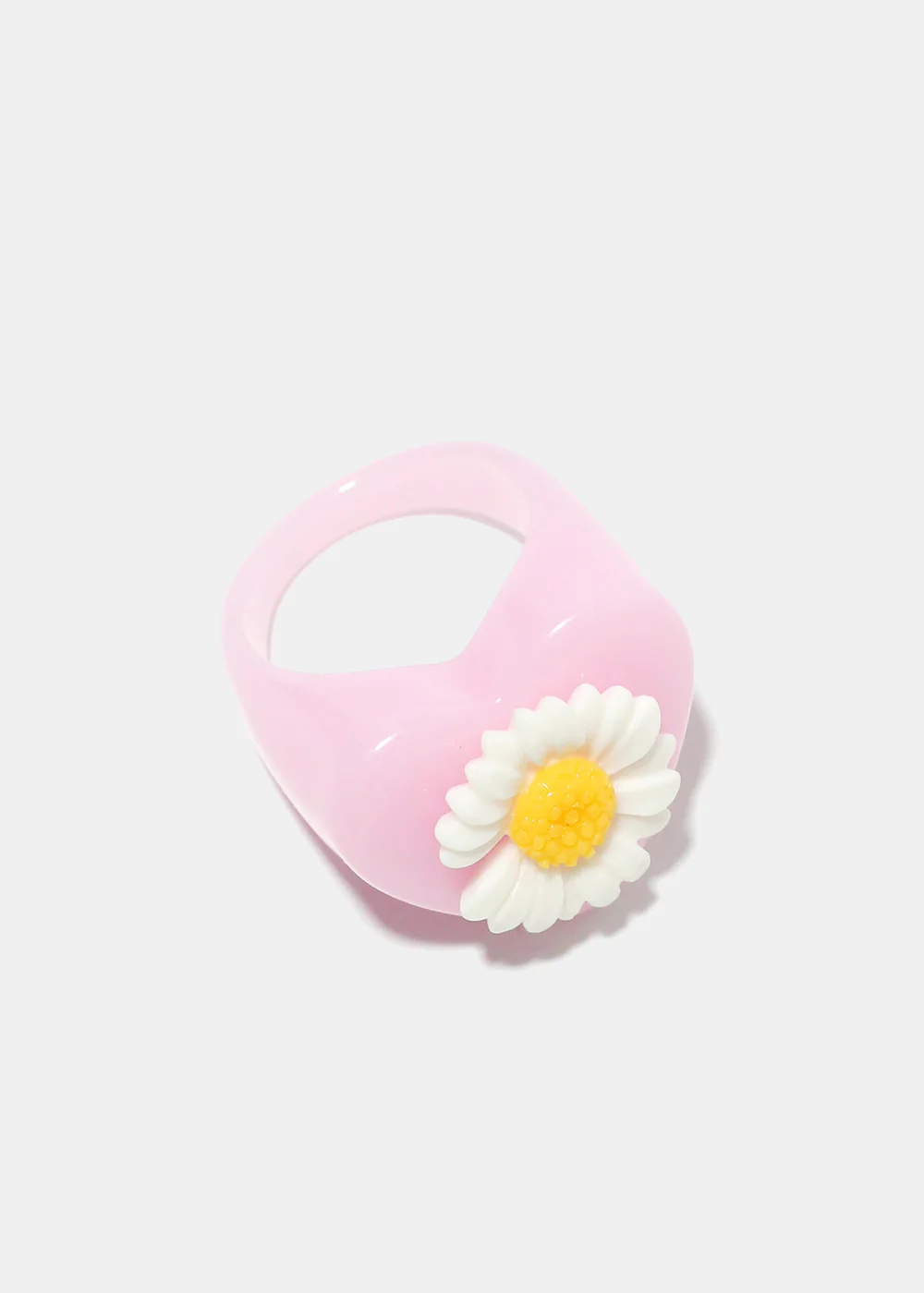 Flower on Heart Resin Ring - Image 5