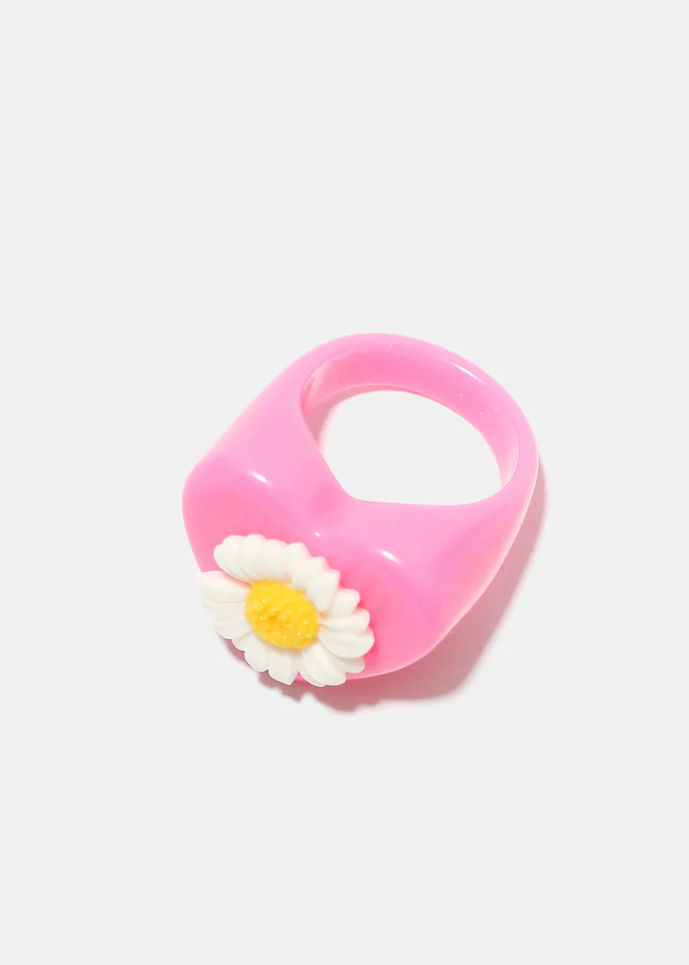 Flower on Heart Resin Ring - Image 7