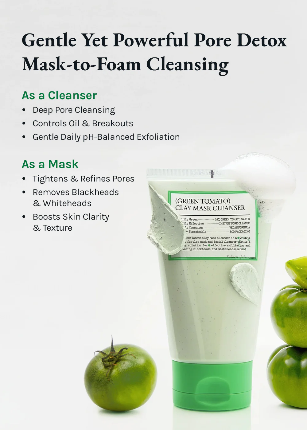 FULLY Green Tomato Clay Mask Cleanser 120ml - Image 6