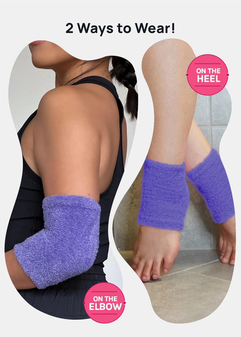 Gel Lined Heel and Elbow Spa Cover - Lavender - Image 3