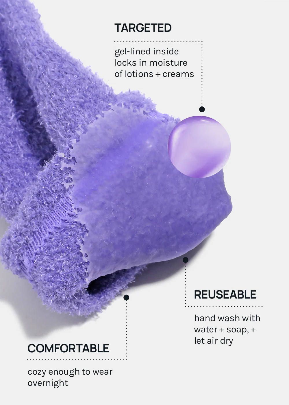 Gel Lined Heel and Elbow Spa Cover - Lavender - Image 5