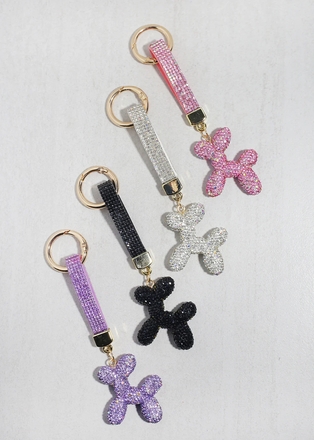 Glam Pup Rhinestone Keychain