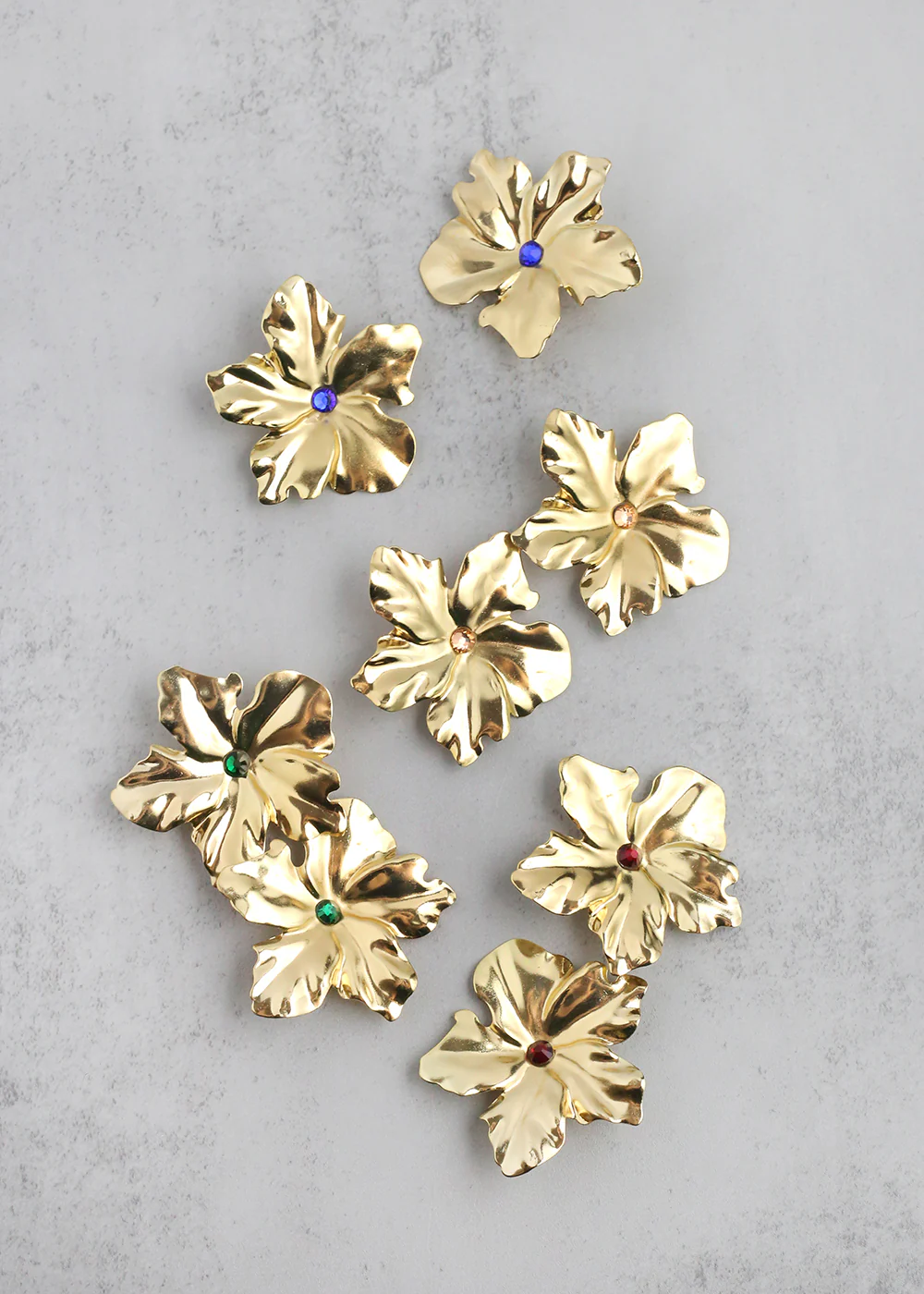 Gold Cayena Flower Clip-On Earrings - Image 2