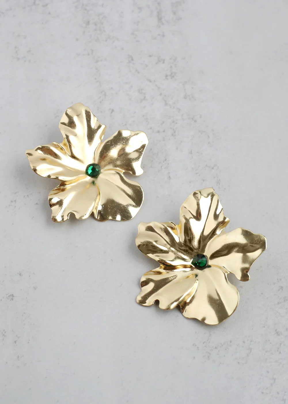 Gold Cayena Flower Clip-On Earrings - Image 3