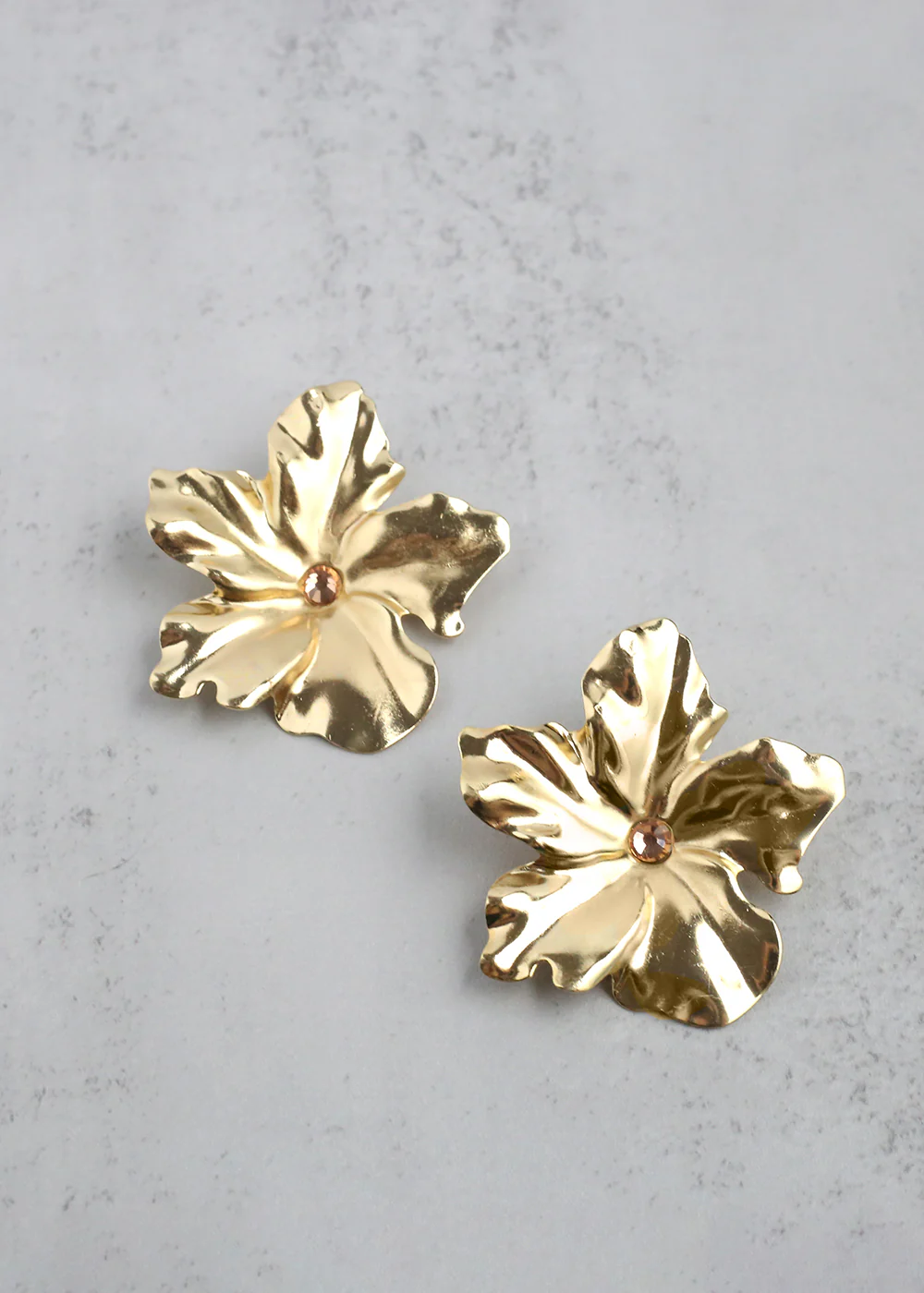 Gold Cayena Flower Clip-On Earrings - Image 5