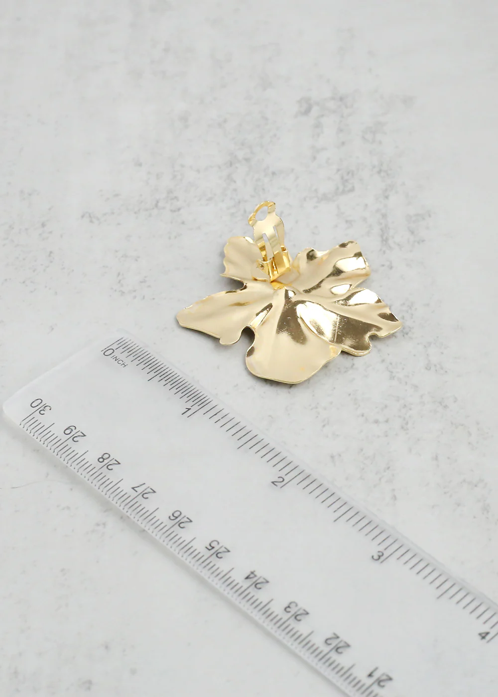 Gold Cayena Flower Clip-On Earrings - Image 6