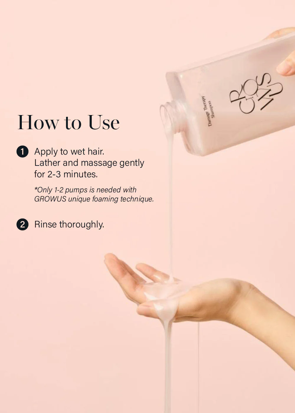 GROWUS Damage Therapy Shampoo 500ml - Image 7